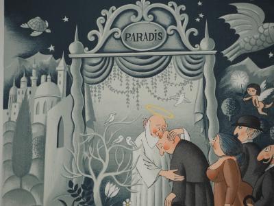 Raymond PEYNET : L’entrée au Paradis, Lithographie originale signée 2