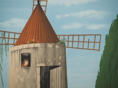 Raymond PEYNET : Le moulin, Lithographie originale signée 2