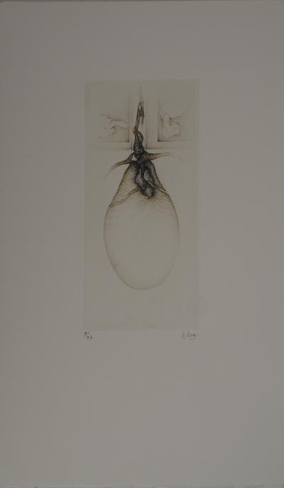 Fred DEUX : Le cocon, Gravure originale signée 2