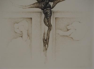 Fred DEUX : Le cocon, Gravure originale signée 2