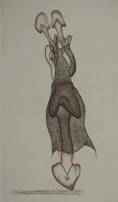 Fred DEUX : Elle souffre, Gravure originale signée 2
