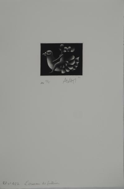 Mario AVATI: Gulliver's Bird, Original signed engraving 2