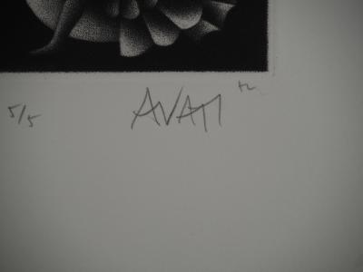 Mario AVATI: Gulliver's Bird, Original signed engraving 2