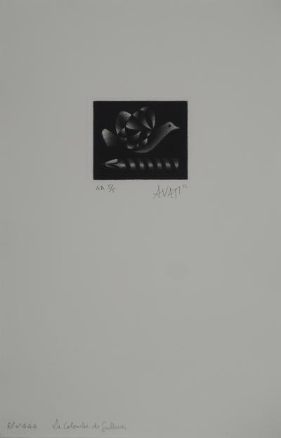 Mario AVATI : La colombe de Gulliver, Gravure originale signée 2