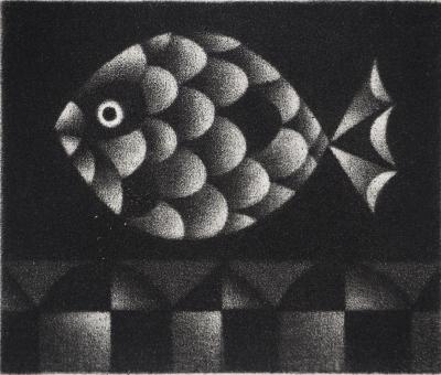Mario AVATI : Le poisson de Gulliver, Gravure originale signée 2