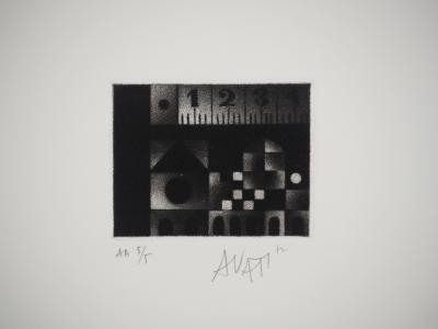Mario AVATI : Le centimètre, Gravure originale signée 2