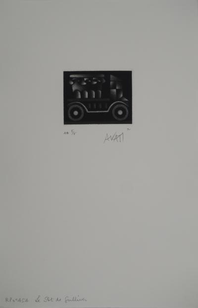 Mario AVATI : Le pot, Gravure originale signée 2