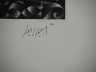 Mario AVATI : Le navire, Gravure originale signée 2