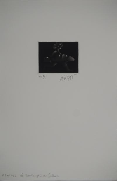 Mario AVATI : La boulangère, Gravure originale signée 2