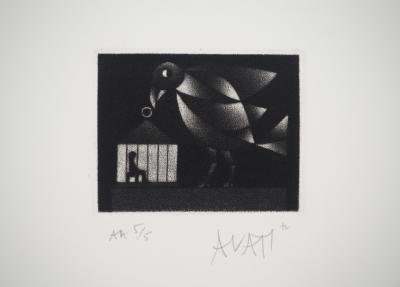 Mario AVATI: The Raven, Original signed engraving 2
