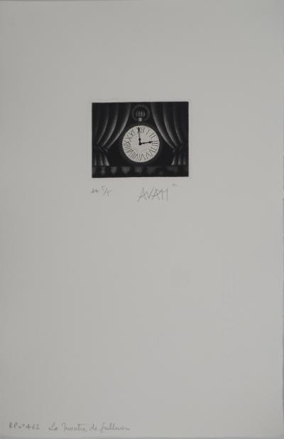 Mario AVATI : La montre, Gravure originale signée 2