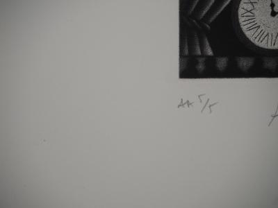 Mario AVATI : La montre, Gravure originale signée 2