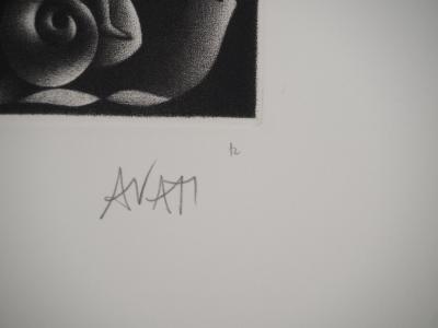 Mario AVATI: The Snail, Original signed engraving 2