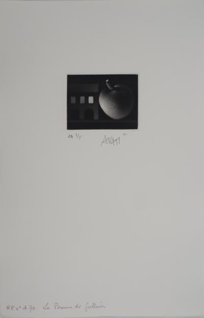 Mario AVATI: Apple, Original signed engraving 2