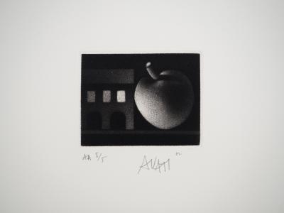 Mario AVATI: Apple, Original signed engraving 2