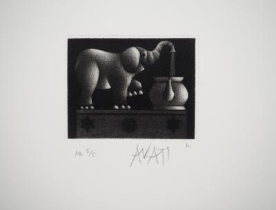 Mario AVATI : L’éléphant, Gravure originale signée 2