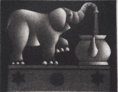Mario AVATI : L’éléphant, Gravure originale signée 2