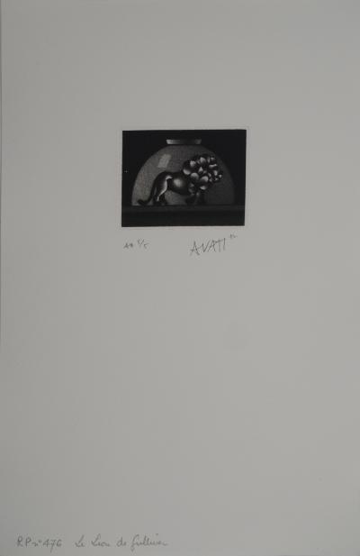 Mario AVATI : Le lion, Gravure originale signée 2