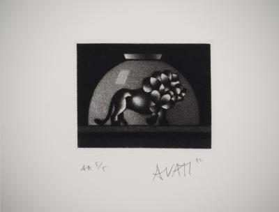 Mario AVATI : Le lion, Gravure originale signée 2