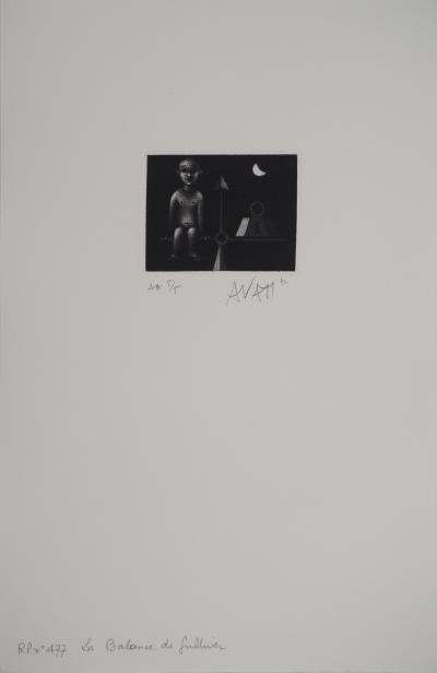 Mario AVATI : La balance, Gravure originale signée 2