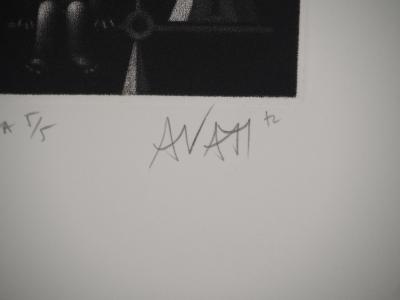 Mario AVATI : La balance, Gravure originale signée 2