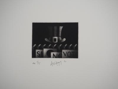 Mario AVATI : Le chapeau, Gravure originale signée 2