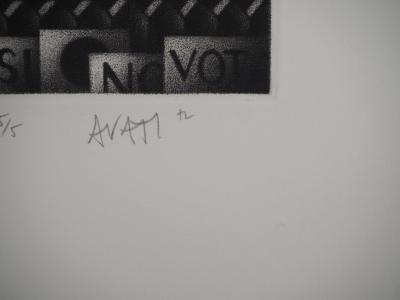 Mario AVATI : Le chapeau, Gravure originale signée 2