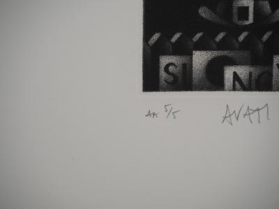 Mario AVATI : Le chapeau, Gravure originale signée 2