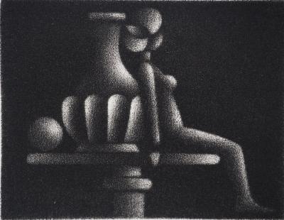 Mario AVATI : Le guéridon, Gravure originale signée 2