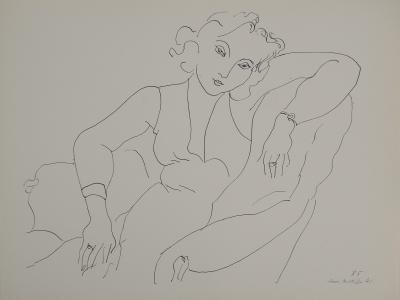 Henri MATISSE : Jeune fille posant, Lithographie signée 2