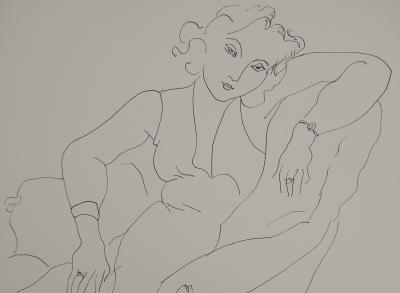 Henri MATISSE : Jeune fille posant, Lithographie signée 2