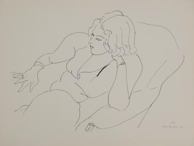 Henri MATISSE : Portrait de profil, Lithographie signée 2