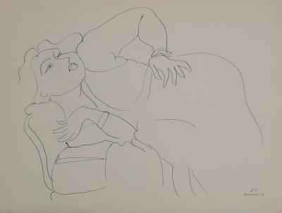 Henri MATISSE: Portrait with one hand on the hip, Signed lithograph 2