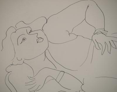 Henri MATISSE: Portrait with one hand on the hip, Signed lithograph 2