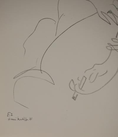 Henri MATISSE : Portrait à la cigarette, Lithographie signée 2