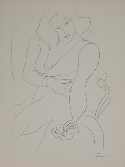 Henri MATISSE : La fumeuse au salon, Lithographie signée 2