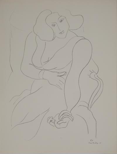 Henri MATISSE : La fumeuse au salon, Lithographie signée 2