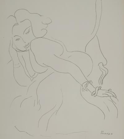 Henri MATISSE : Muse aux bijoux précieux, Lithographie signée 2