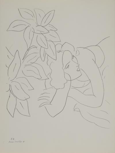 Henri MATISSE : Sieste en bordure de forêt, Lithographie signée 2