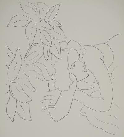 Henri MATISSE : Sieste en bordure de forêt, Lithographie signée 2
