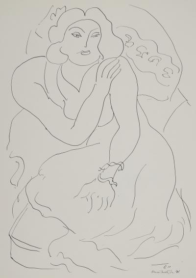 Henri MATISSE : Modèle se cachant de son bras, Lithographie signée 2