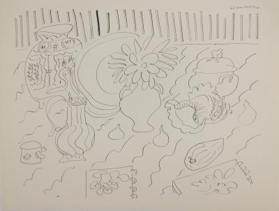 Henri MATISSE : Etude de fleurs, Lithographie signée 2