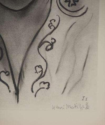 Henri MATISSE : Modèle aux grands yeux, Lithographie signée 2