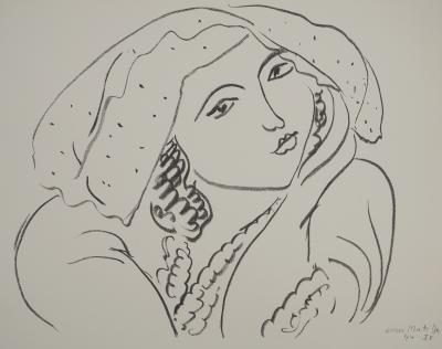 Henri MATISSE : Portrait au foulard à pois, Lithographie signée 2
