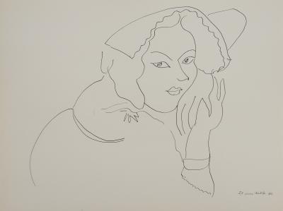 Henri MATISSE : Paysanne à la coiffe, Lithographie signée 2