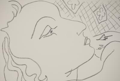 Henri MATISSE : Visage vue profil, Lithographie signée 2
