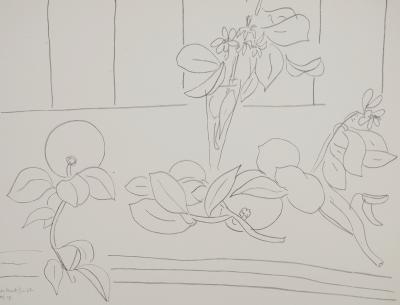 Henri MATISSE : Représentation florale, Lithographie signée 2
