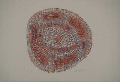Seund JA RHEE : Cercle de la vie, Gravure sur bois originale signée 2