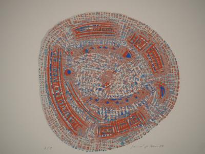 Seund JA RHEE : Cercle de la vie, Gravure sur bois originale signée 2