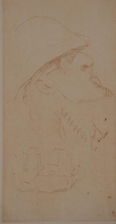 Henri de TOULOUSE LAUTREC : L’explorateur à l’éléphant, Gravure originale 2